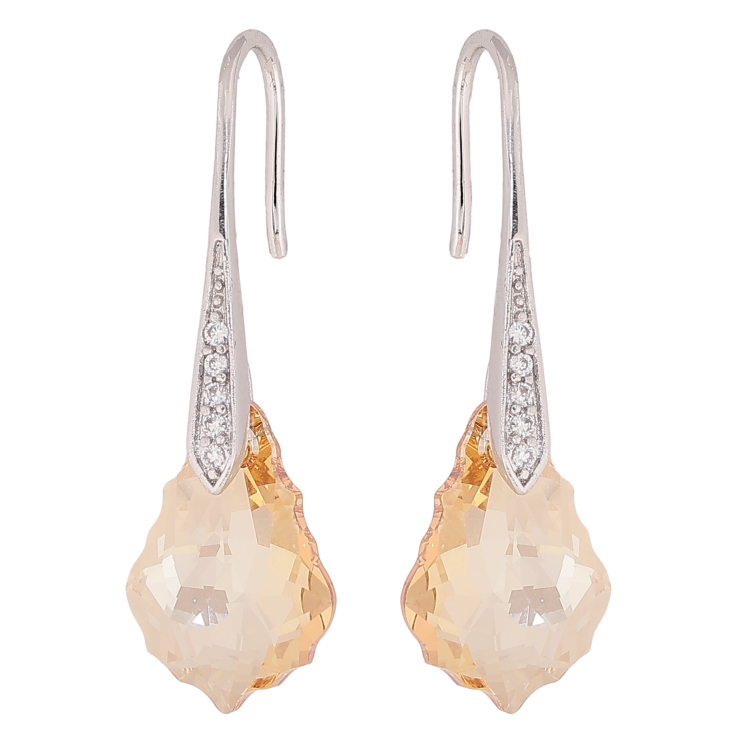 Сережки Xuping колір Родій з кристалами Swarovski французький замок "Кристал Golden Shadow" фото №17 Сережки Xuping колір Родій з кристалами Swarovski французький замок "Кристал Golden Shadow" фото №17