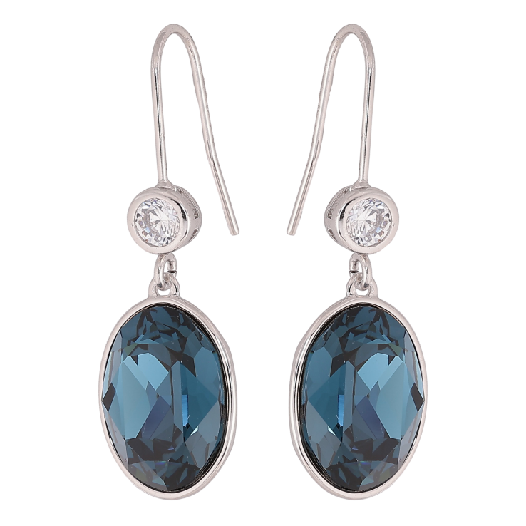 Сережки Xuping колір Родій з кристалами Swarovski французький замок "Кристал Montana" фото №7 Сережки Xuping колір Родій з кристалами Swarovski французький замок "Кристал Montana" фото №7