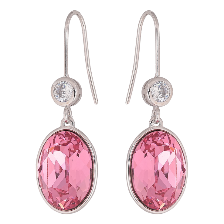 Сережки Xuping колір Родій з кристалами Swarovski французький замок "Кристал Rose" фото №6 Сережки Xuping колір Родій з кристалами Swarovski французький замок "Кристал Rose" фото №6