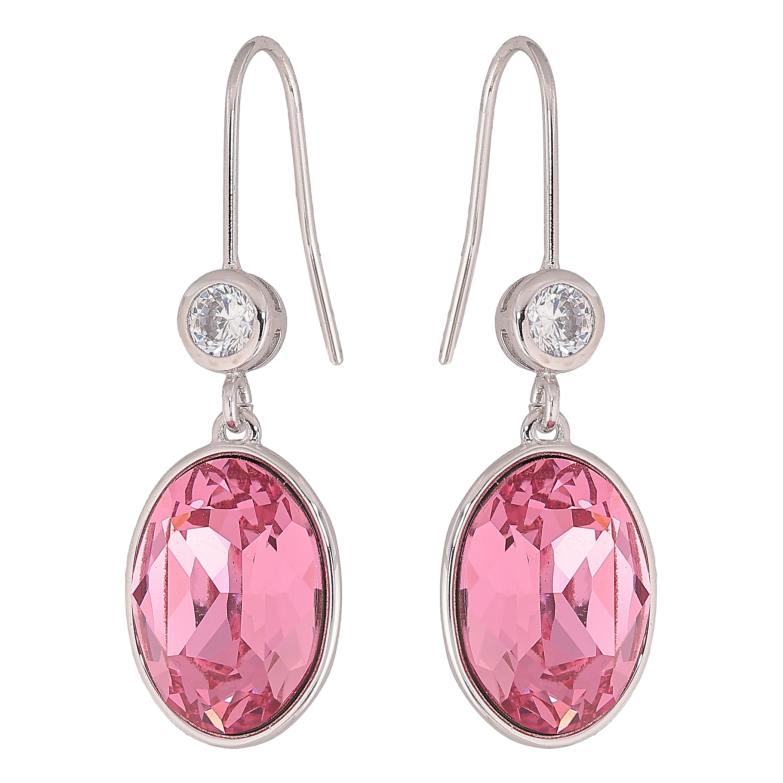 Сережки Xuping колір Родій з кристалами Swarovski французький замок "Кристал Rose" фото №1 Сережки Xuping колір Родій з кристалами Swarovski французький замок "Кристал Rose" фото №1