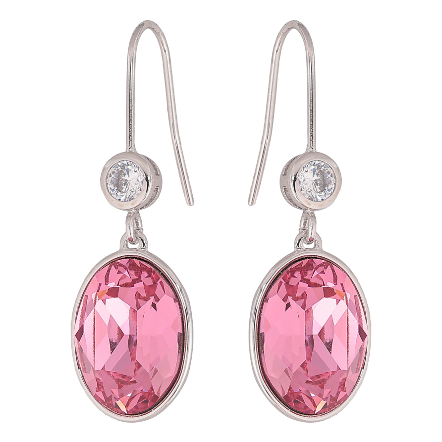 Сережки Xuping колір Родій з кристалами Swarovski французький замок "Кристал Rose" фото №1 Сережки Xuping колір Родій з кристалами Swarovski французький замок "Кристал Rose" фото №1