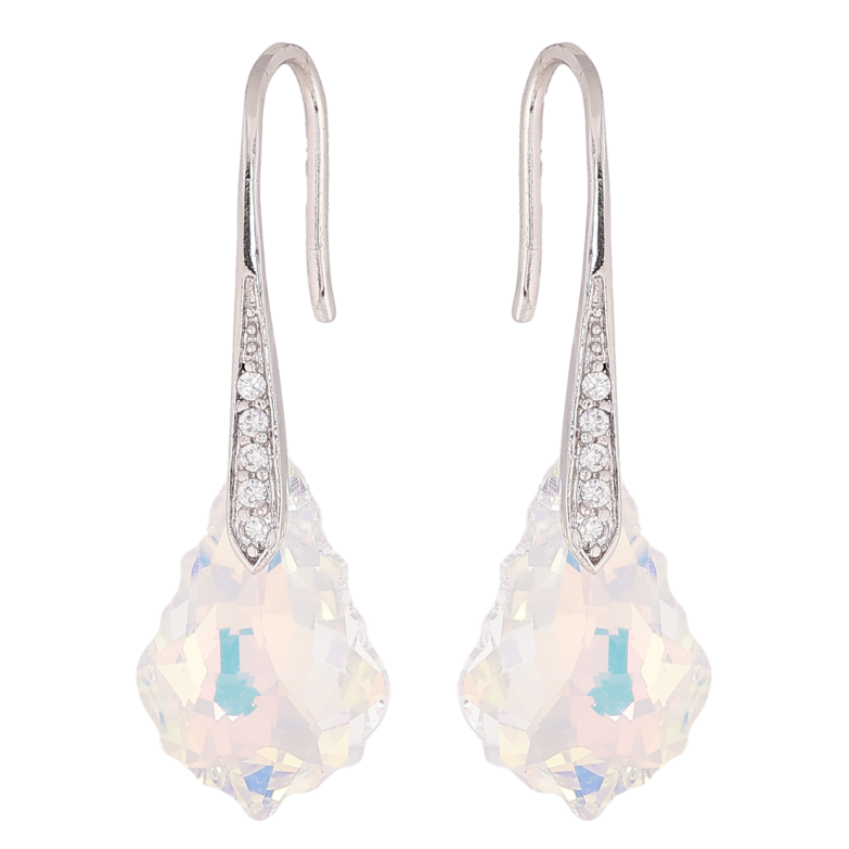 Сережки Xuping колір Родій з кристалами Swarovski французький замок "Кристал Shimmer" фото №1 Сережки Xuping колір Родій з кристалами Swarovski французький замок "Кристал Shimmer" фото №1