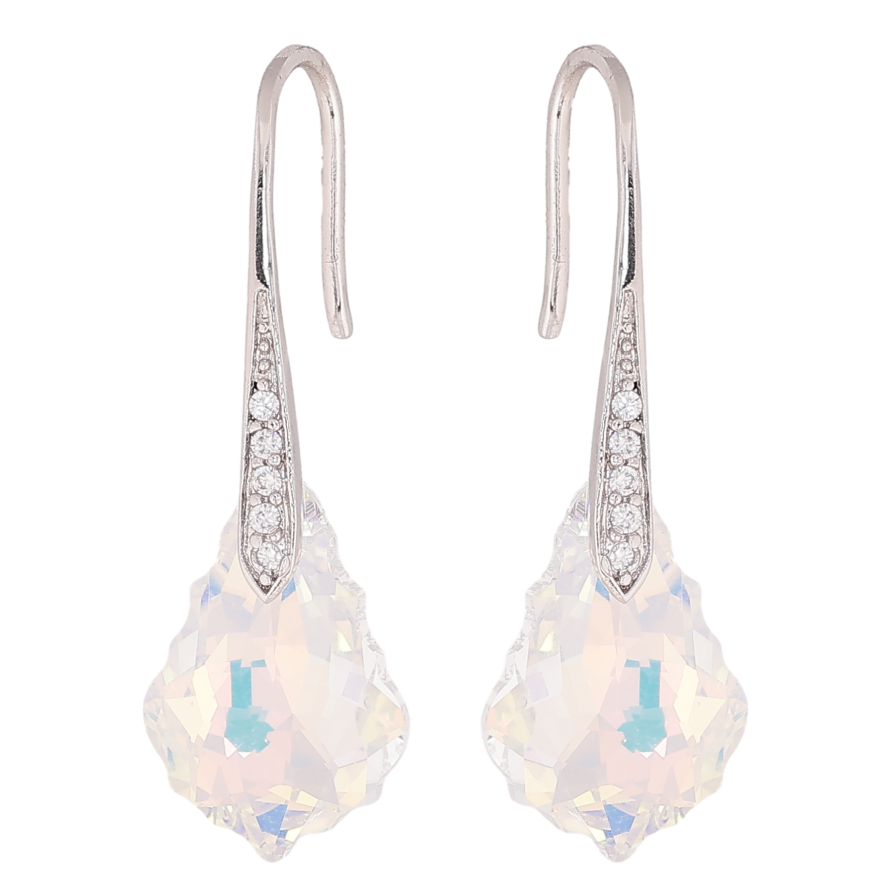 Сережки Xuping колір Родій з кристалами Swarovski французький замок "Кристал Shimmer" фото №1 Сережки Xuping колір Родій з кристалами Swarovski французький замок "Кристал Shimmer" фото №1