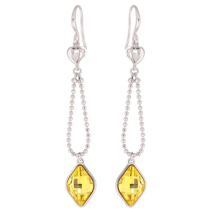 Сережки Xuping колір Родій з кристалами Swarovski французький замок "Кристал Sunflower на ланцюжку" фото №19 Сережки Xuping колір Родій з кристалами Swarovski французький замок "Кристал Sunflower на ланцюжку" фото №19