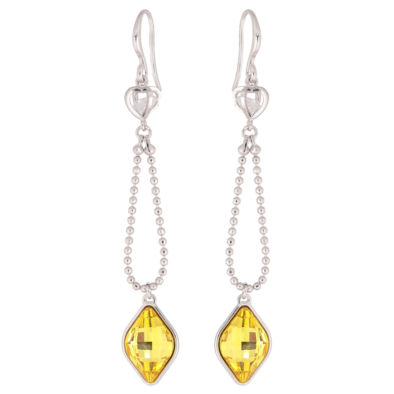 Серьги Xuping цвет Родий с кристаллами Swarovski французский замок "Кристалл Sunflower на цепочке" фото №7 Серьги Xuping цвет Родий с кристаллами Swarovski французский замок "Кристалл Sunflower на цепочке" фото №7