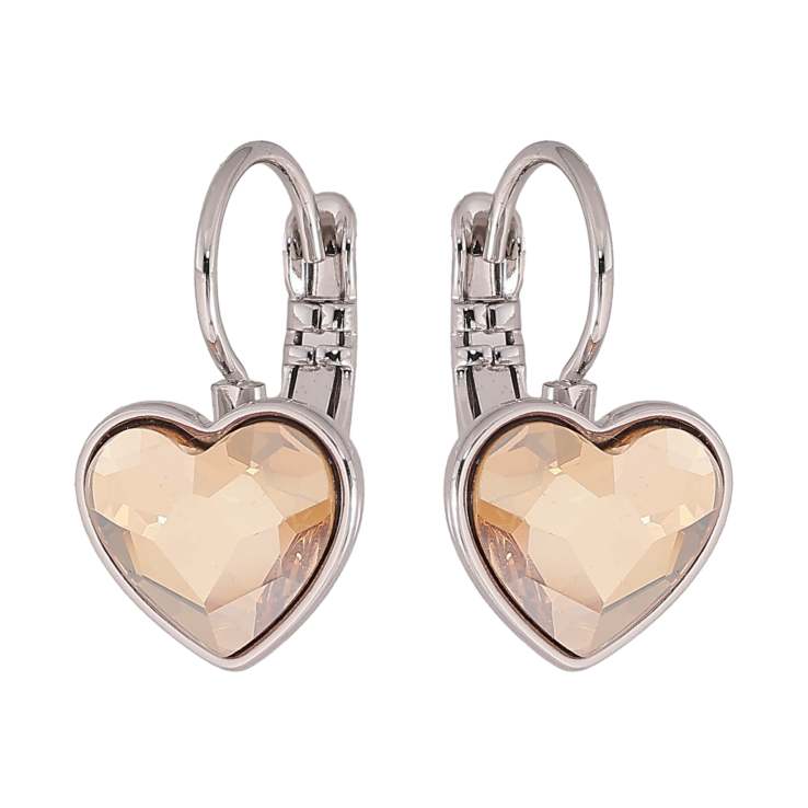 Сережки Xuping колір Родій з кристалами Swarovski французький замок "Кристальне серце Golden Shadow на дужці" фото №21 Сережки Xuping колір Родій з кристалами Swarovski французький замок "Кристальне серце Golden Shadow на дужці" фото №21