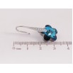Сережки Xuping колір Родій з кристалами Swarovski французький замок "Кристальні квіточки Metallic Blue" фото №3