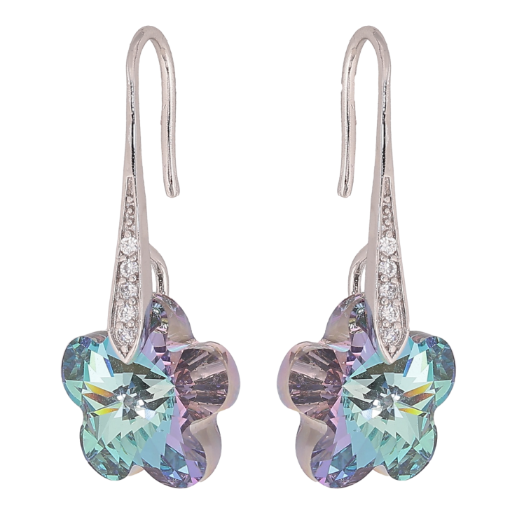 Сережки Xuping колір Родій з кристалами Swarovski французький замок "Кристальні квіточки Paradise Shine" фото №22 Сережки Xuping колір Родій з кристалами Swarovski французький замок "Кристальні квіточки Paradise Shine" фото №22