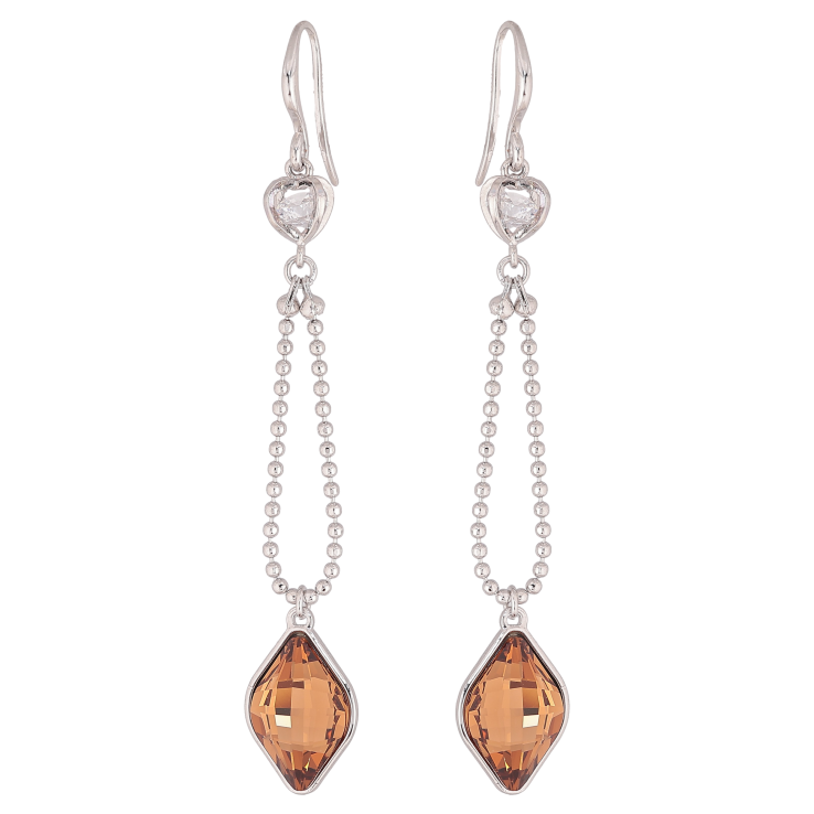 Сережки Xuping колір Родій з кристалами Swarovski французький замок «Ланцюжок з кристалом Topaz» фото №18 Сережки Xuping колір Родій з кристалами Swarovski французький замок «Ланцюжок з кристалом Topaz» фото №18