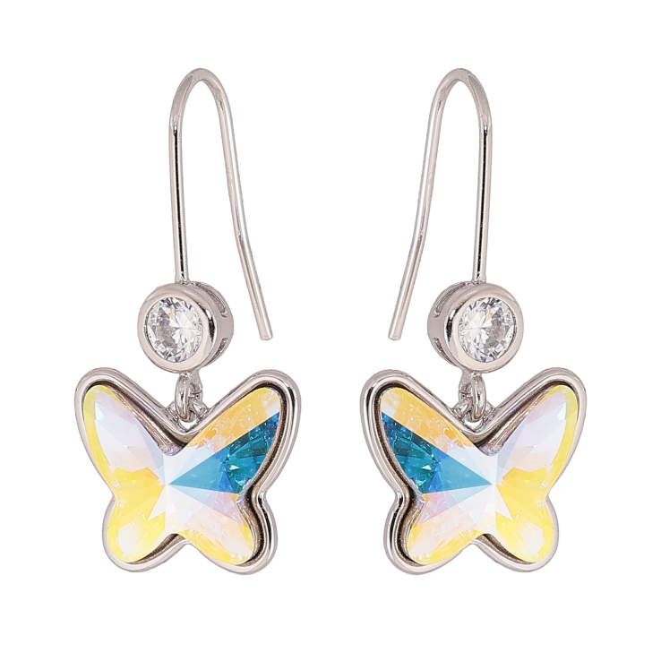 Сережки Xuping колір Родій з кристалами Swarovski французький замок «Метелик кристал АВ» фото №20 Сережки Xuping колір Родій з кристалами Swarovski французький замок «Метелик кристал АВ» фото №20