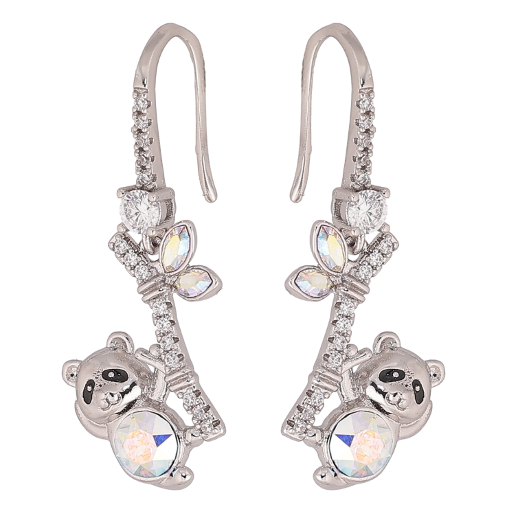 Сережки Xuping колір Родій з кристалами Swarovski французький замок "Панди з кристалами АВ" фото №23 Сережки Xuping колір Родій з кристалами Swarovski французький замок "Панди з кристалами АВ" фото №23