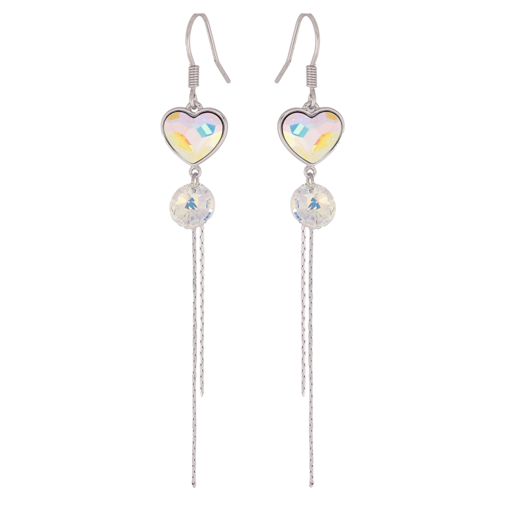 Сережки Xuping колір Родій з кристалами Swarovski французький замок "Романтичні підвіски з кристалами АВ" фото №24 Сережки Xuping колір Родій з кристалами Swarovski французький замок "Романтичні підвіски з кристалами АВ" фото №24