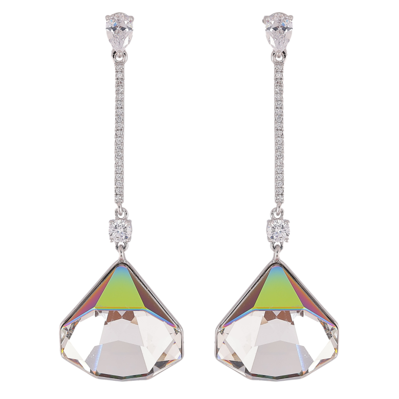 Сережки Xuping колір Родій з кристалами Swarovski пусети "Підвіски з кристалами Vitrail Medium" фото №3