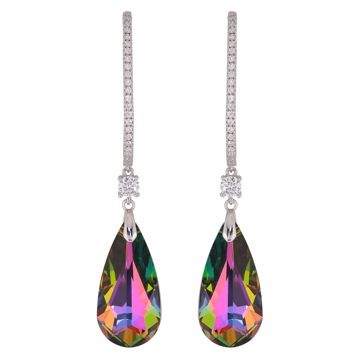 Сережки Xuping колір Родій з кристалами Swarovski пусети "Кристалеві дуги з підвісками Vitrail Medium" фото №20 Сережки Xuping колір Родій з кристалами Swarovski пусети "Кристалеві дуги з підвісками Vitrail Medium" фото №20