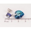 Сережки Xuping колір Родій з кристалами Swarovski пусети "Кубики з кришталевими серцями Capri Blue" фото №3