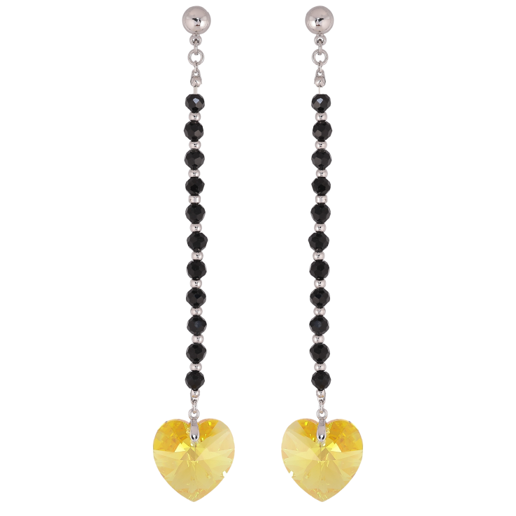 Сережки Xuping колір Родій з кристалами Swarovski пусети «Підвіски з чорних намистин із кристалами Sunflower» фото №15 Сережки Xuping колір Родій з кристалами Swarovski пусети «Підвіски з чорних намистин із кристалами Sunflower» фото №15