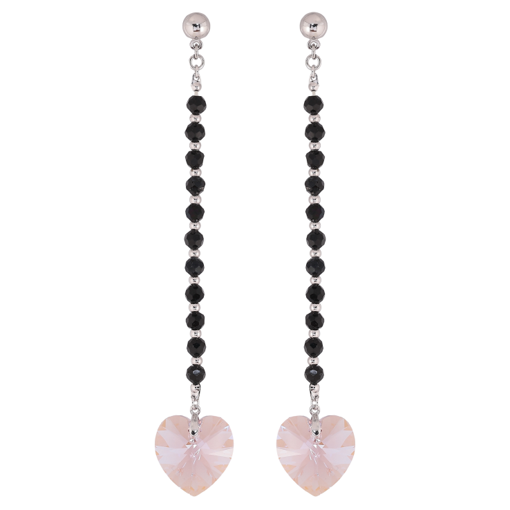 Сережки Xuping колір Родій з кристалами Swarovski пусети «Підвіски з чорних намистин з кристалами Rose» фото №14 Сережки Xuping колір Родій з кристалами Swarovski пусети «Підвіски з чорних намистин з кристалами Rose» фото №14