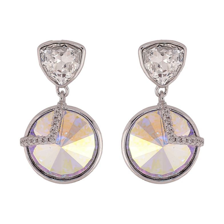 Сережки Xuping колір Родій з кристалами Swarovski пусети «Підвіски з кристалами Clear і АВ» фото №1