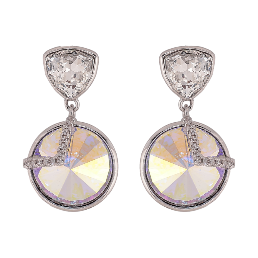 Сережки Xuping колір Родій з кристалами Swarovski пусети «Підвіски з кристалами Clear і АВ» фото №1