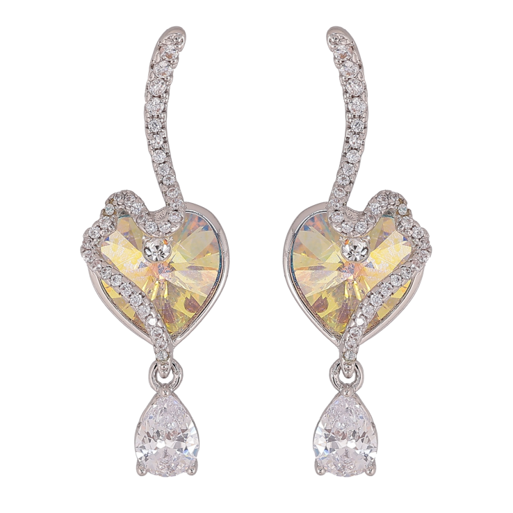 Сережки Xuping колір Родій з кристалами Swarovski пусети "Романтика із кристалом Sunshine Delite" фото №17 Сережки Xuping колір Родій з кристалами Swarovski пусети "Романтика із кристалом Sunshine Delite" фото №17