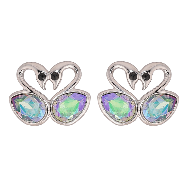 Сережки Xuping колір Родій з кристалами Swarovski пусети "Закохані лебеді з кристалами Paradise Shine" фото №21