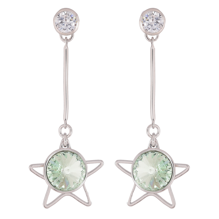 Сережки Xuping колір Родій з кристалами Swarovski пусети «Зірочка з кристалом Peridot» фото №19 Сережки Xuping колір Родій з кристалами Swarovski пусети «Зірочка з кристалом Peridot» фото №19