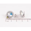 Сережки Xuping колір Родій з кристалами Swarovski пусети "Квіточки з кристалом АВ та бджолою" фото №3