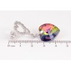 Серьги Xuping цвет Родий с кристаллами Swarovski пусеты "Сердечки с подвеской кристалл Vitrail Medium" фото №3