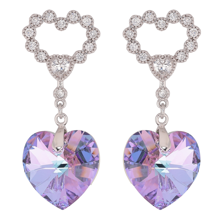 Сережки Xuping колір Родій з кристалами Swarovski пусети "Сердечки з підвіскою кристал Paradise Shine" фото №21 Сережки Xuping колір Родій з кристалами Swarovski пусети "Сердечки з підвіскою кристал Paradise Shine" фото №21