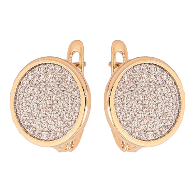 Серьги Xuping цвет позолота 18K + родий английский замок инкрустация кристаллами фото №6