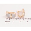 Серьги Xuping цвет позолота 18K + родий английский замок узор с инкрустацией кристаллами фото №2