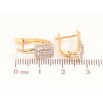 Серьги Xuping цвет позолота 18K + родий английский замок узор с кристаллами фото №2