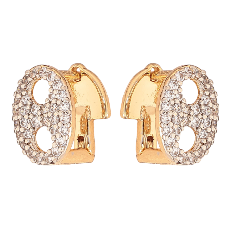 Серьги Xuping цвет позолота 18K + родий английский замок инкрустация кристаллами фото №20