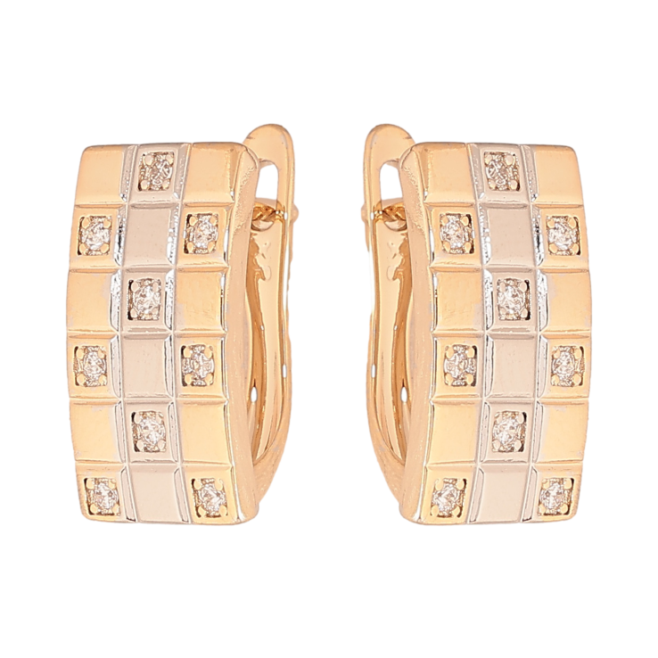 Сережки Xuping колір позолота 18K + родій англійський замок візерунок з кристалами фото №24 Сережки Xuping колір позолота 18K + родій англійський замок візерунок з кристалами фото №24