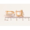 Серьги Xuping цвет позолота 18K + родий английский замок узор с кристаллами фото №2