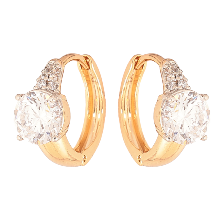 Сережки Xuping колір позолота 18K + родій колечка візерунок з кристалами фото №17 Сережки Xuping колір позолота 18K + родій колечка візерунок з кристалами фото №17