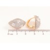 Серьги Xuping цвет позолота 18K + родий колечки узор с инкрустацией кристаллами фото №2