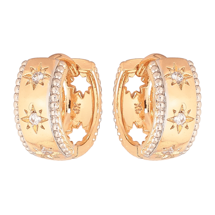 Сережки Xuping колір позолота 18K + родій колечка візерунок з кристалами фото №6 Сережки Xuping колір позолота 18K + родій колечка візерунок з кристалами фото №6