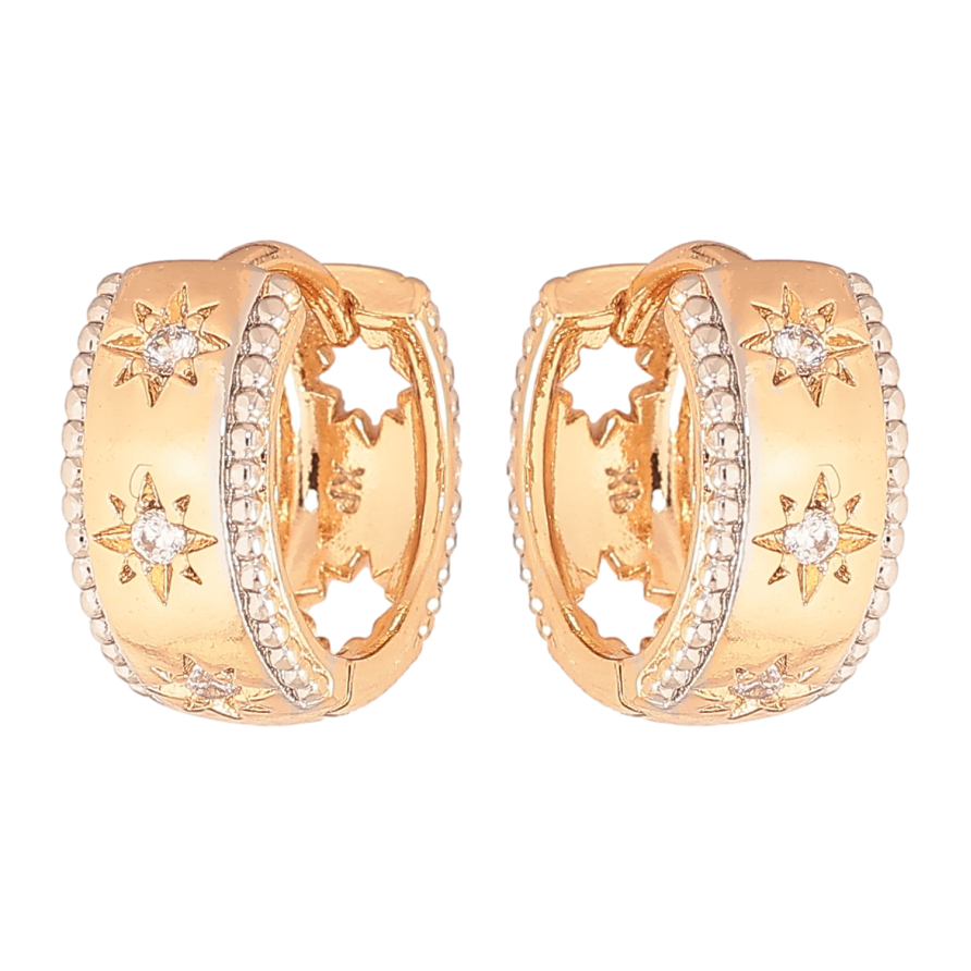 Сережки Xuping колір позолота 18K + родій колечка візерунок з кристалами фото №1