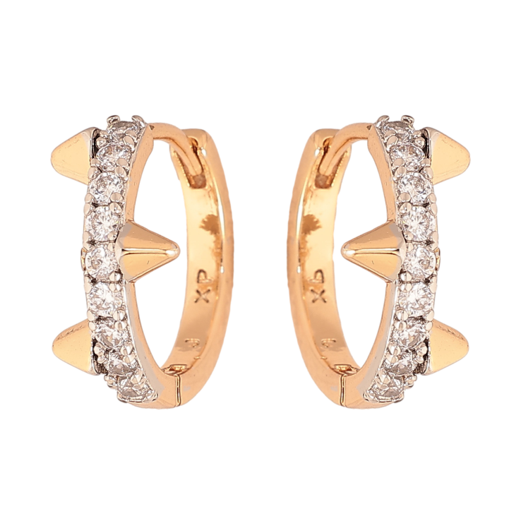 Сережки Xuping колір позолота 18K + родій колечка візерунок з кристалами фото №20 Сережки Xuping колір позолота 18K + родій колечка візерунок з кристалами фото №20