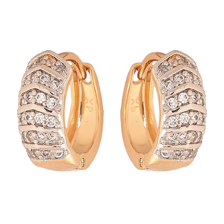 Серьги Xuping цвет позолота 18K + родий колечки узор с инкрустацией кристаллами фото №3 Серьги Xuping цвет позолота 18K + родий колечки узор с инкрустацией кристаллами фото №3