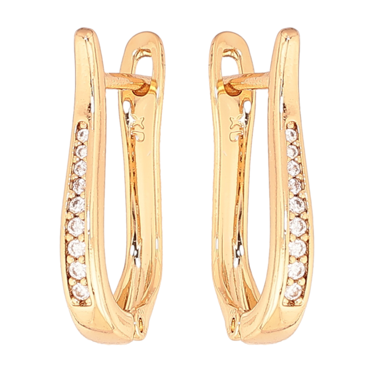 Серьги Xuping цвет позолота 18K английский замок дорожки кристаллов фото №2