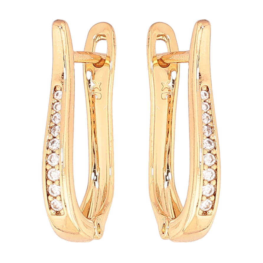 Сережки Xuping колір позолота 18K англійський замок доріжки кристалів фото №1