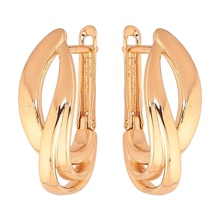 Серьги Xuping цвет позолота 18K английский замок декоративный узор фото №3