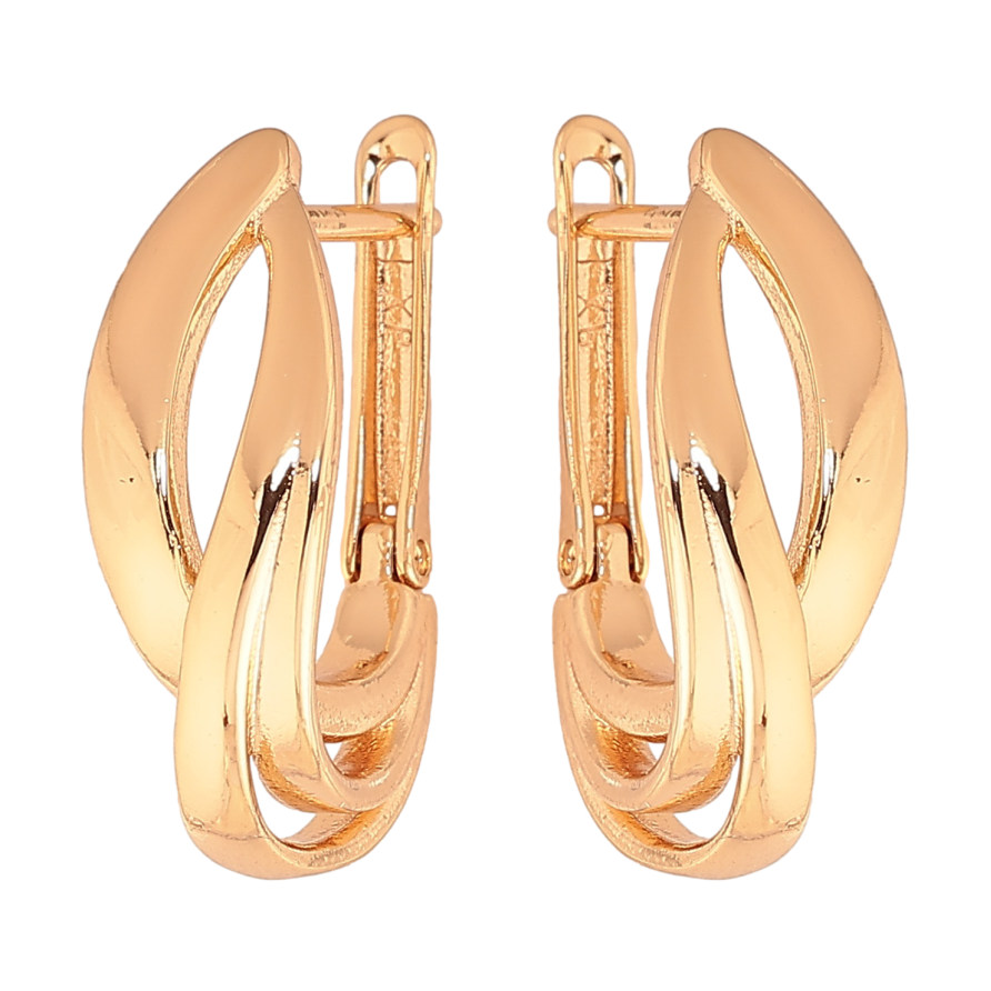 Серьги Xuping цвет позолота 18K английский замок декоративный узор фото №1