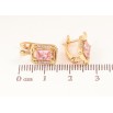 Серьги Xuping цвет позолота 18K английский замок узор с розовыми кристаллами фото №2