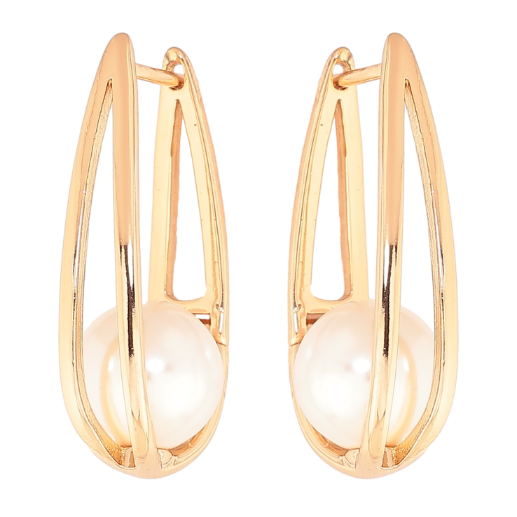 Серьги Xuping цвет позолота 18K английский замок узор с жемчужинами фото №17