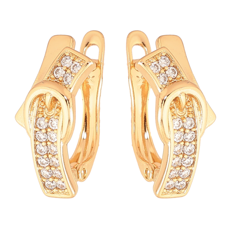 Серьги Xuping цвет позолота 18K английский замок ремешки с кристаллами фото №1