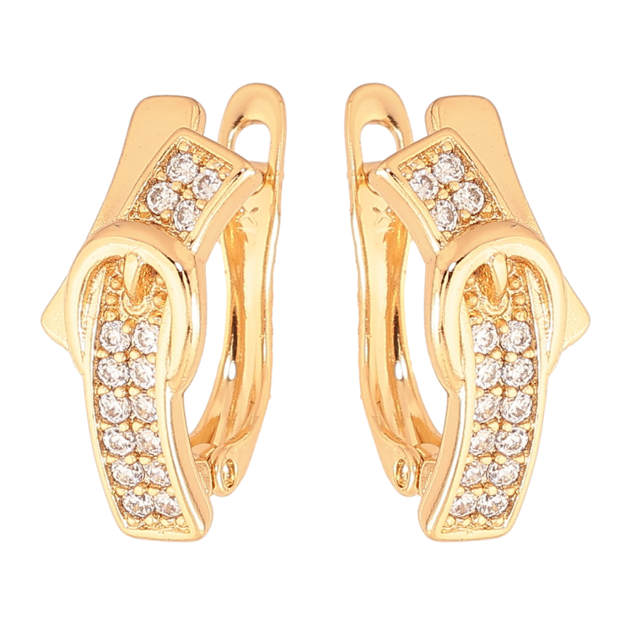 Серьги Xuping цвет позолота 18K английский замок ремешки с кристаллами фото №1