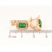 Серьги Xuping цвет позолота 18K английский замок узор с зелеными кристаллами фото №2